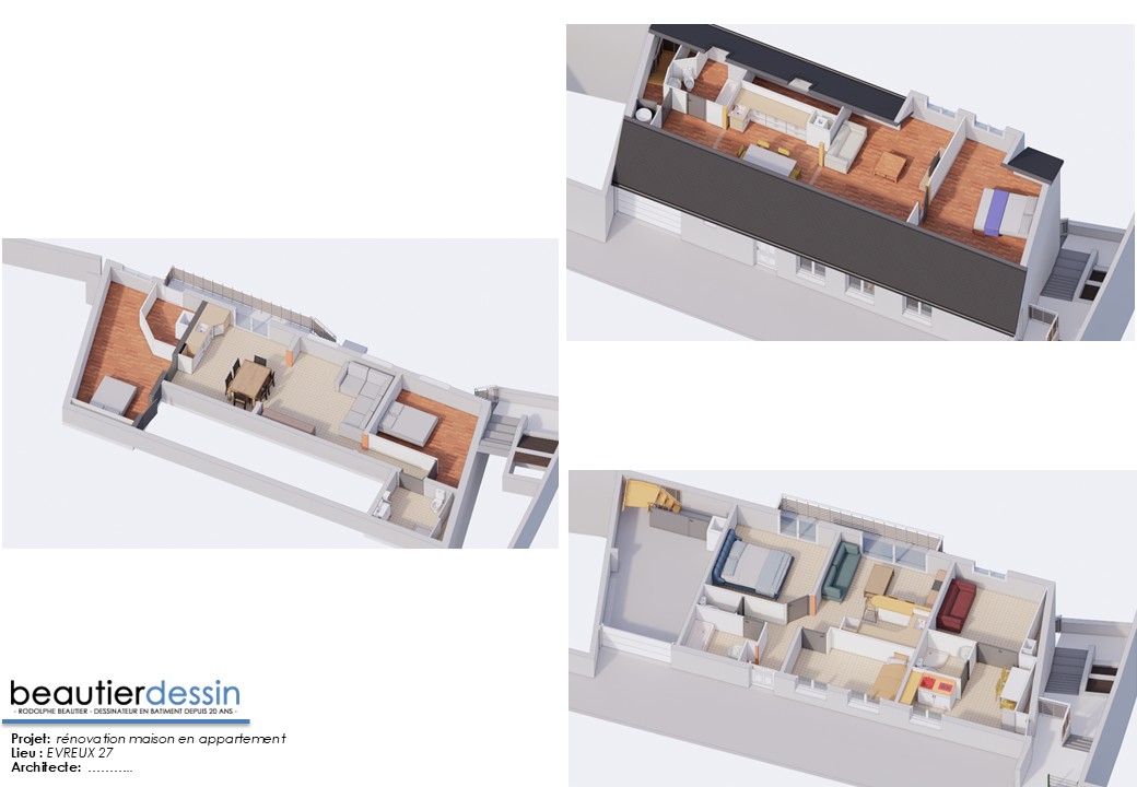 002 renovation int evreux maquette 3d