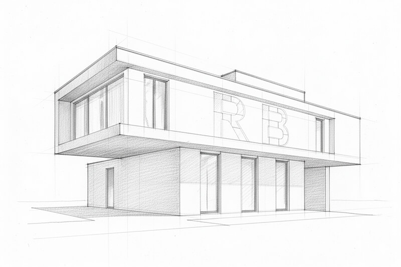 Croquis architectural d’un projet de bâtiment