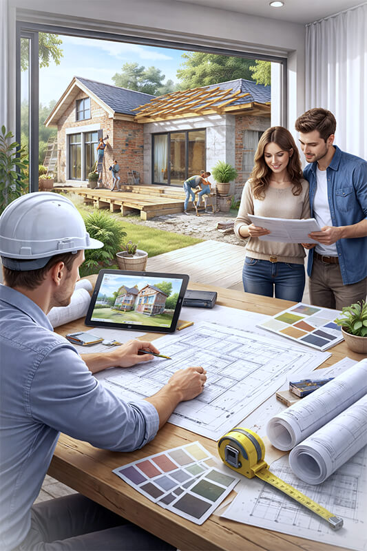 avants projets architecturaux par un dessinateur en bâtiment sur Evreux