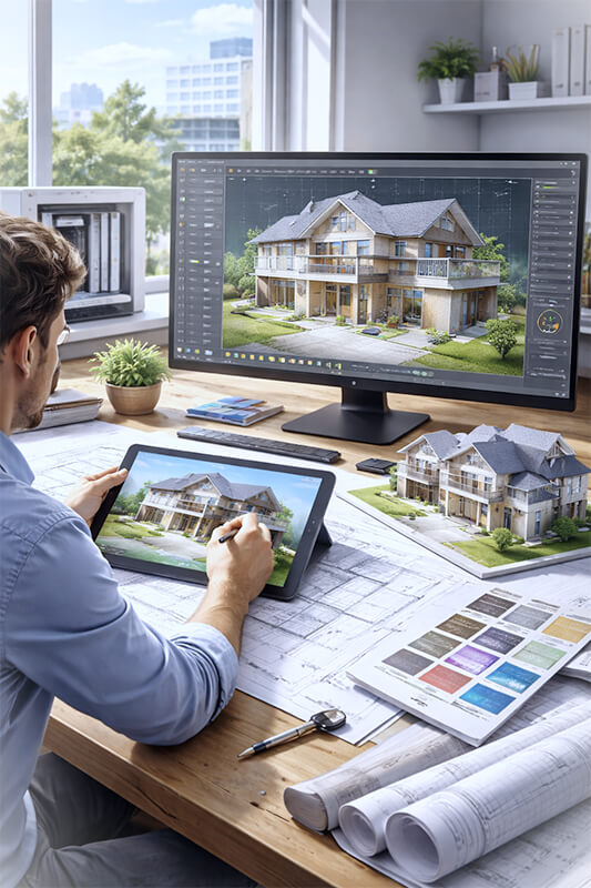 Maquettes, modélisation 3D par un dessinateur en bâtiment sur Evreux