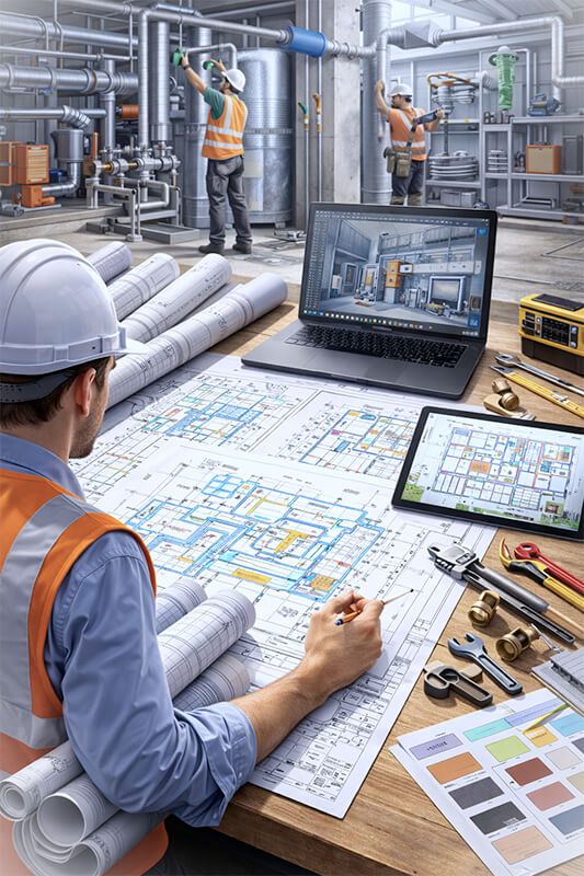 plans, croquis et maquettes BTP par un dessinateur en bâtiment sur Evreux